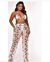 Load image into Gallery viewer, Vacation Vibes Mesh Ruffle Pants Swimsuit Set