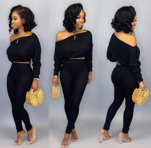 Load image into Gallery viewer, Two Piece Off Shoulder Pant Set