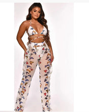 Load image into Gallery viewer, Vacation Vibes Mesh Ruffle Pants Swimsuit Set
