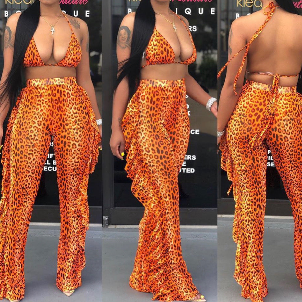 Vacation Vibes Mesh Ruffle Pants Swimsuit Set – House of Kuture